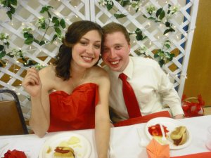 Grabbing a quick bite to eat as newlyweds