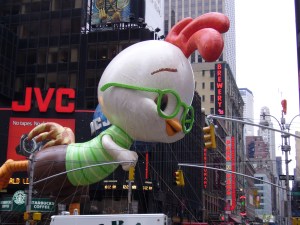 One depiction of a more modern Chicken Little (as a balloon in the Macy's Day Parade)