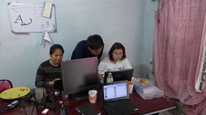 An example of someone receiving mentoring and feedback. 