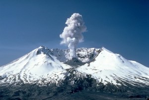 A small eruption at Mt. St. Helens