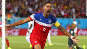 Excitement early on in the first match for Team USA in the 2014 World Cup as Clint Dempsey scores for the United States' team against Ghana. 