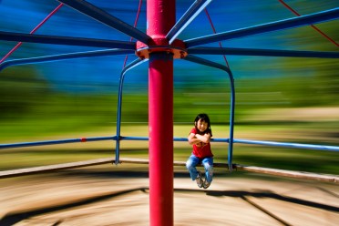 "Round and round we go..."