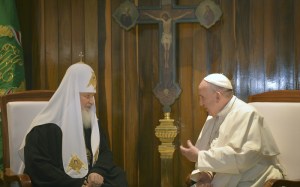 Pope Francis and Patriarch Kirill meeting together last week