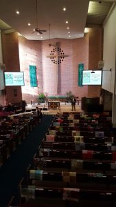 One of the legacies in this congregation, are the beautiful quilts that are made and sent to Lutheran World Relief (as seen across the pews prior to worship).