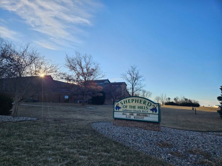 Outside of Shepherd of the Hills Lutheran on a beautiful and crisp winter morning.